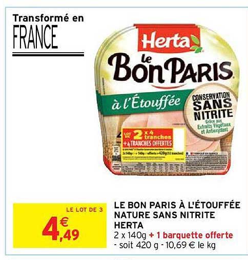 le bons paris à l'étouffée nature sans nitrite herta