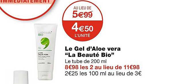 le gel d'aloé véra "la beauté bio"