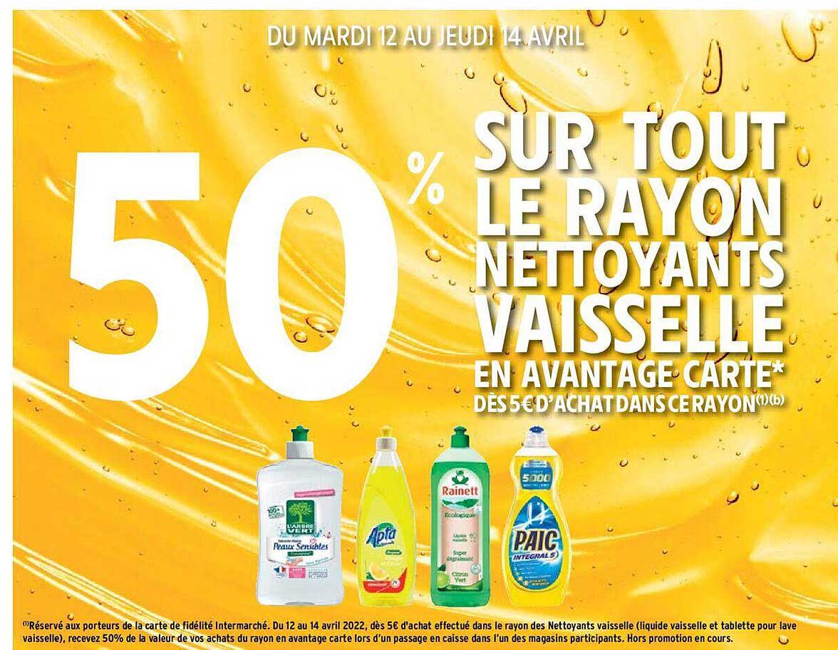 le rayon nettoyants vaisselle