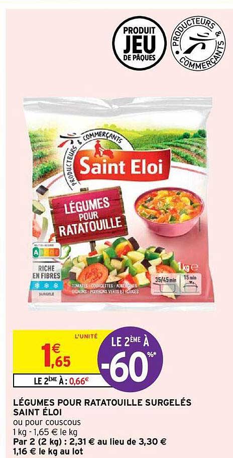 légumes pour ratatouille surgelés saint éloi