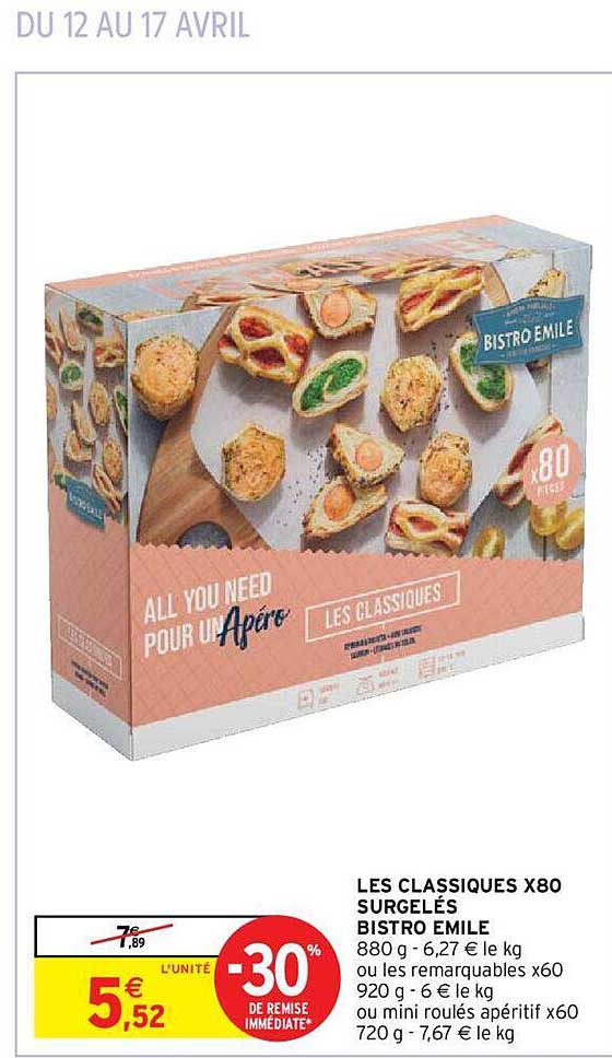 les classiques x80 surgelés bistro émile
