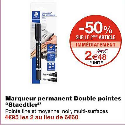 marqueur permanent double pointes "staedtler"