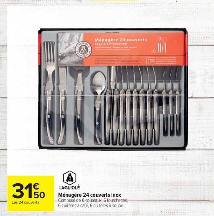 Ménagère 24 Couverts Inox Laguiole