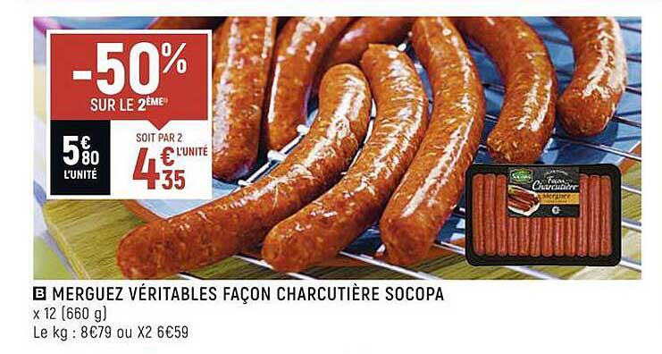 merguez véritables façon charcutière socopa