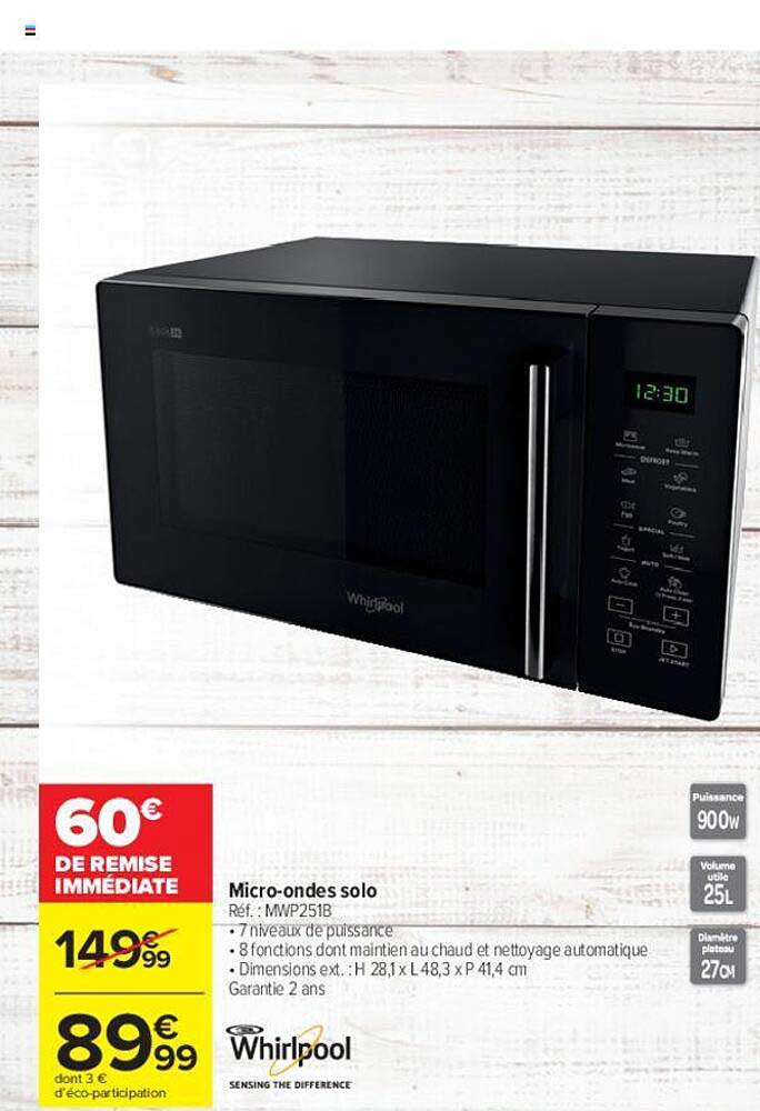 Micro-ondes Solo Whirlpool