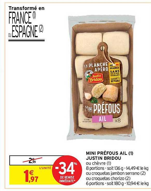 mini préfous ail justin bridou