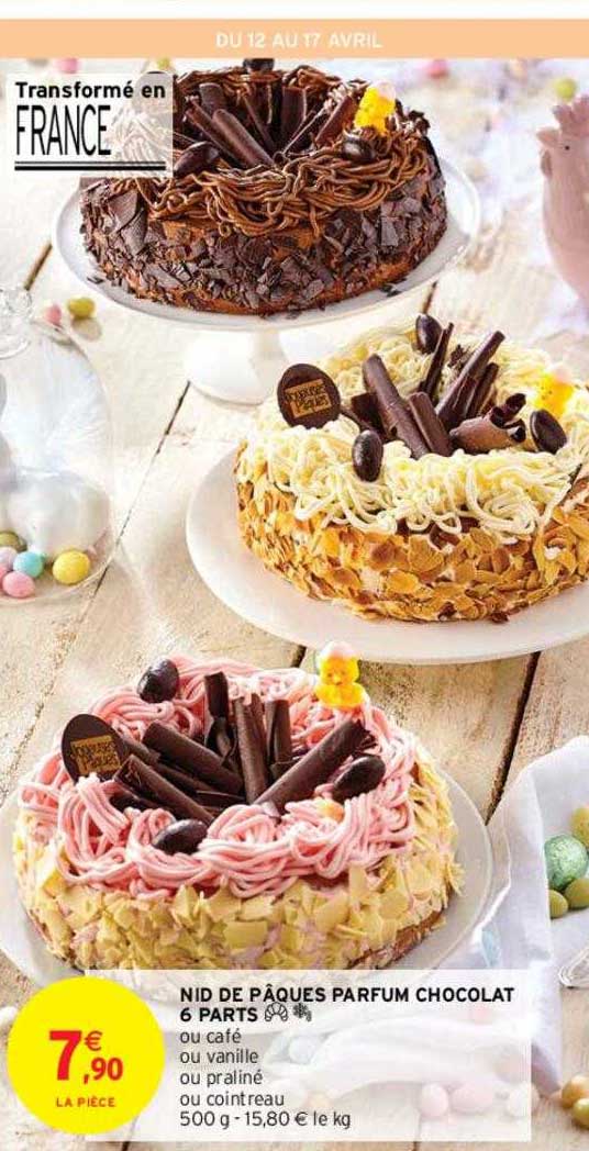 nid de pâques parfum chocolat 6 parts