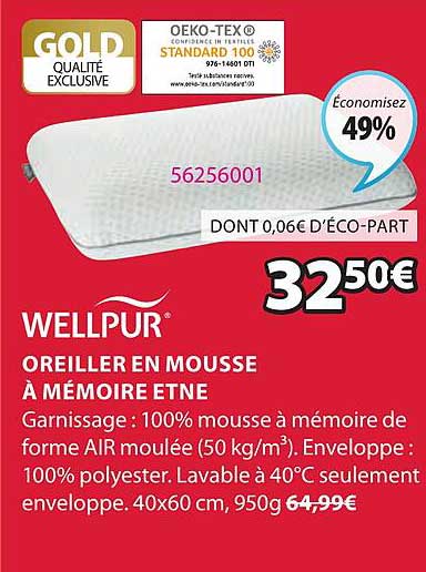 Oreiller En Mousse à Mémoire Etne