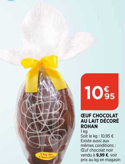œuf chocolat au lait décoré rohan