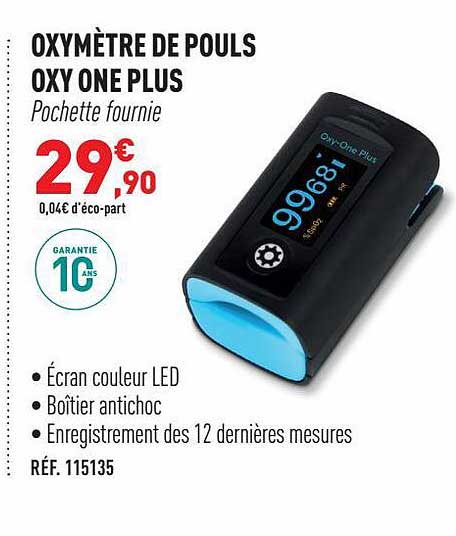 oxymètre de pouls oxy one plus