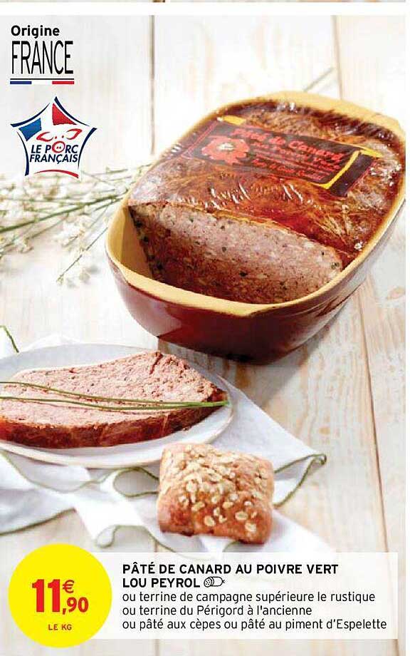 pâté de canard au poivre vert lou peyrol