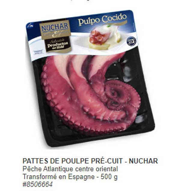 pattes de poulpe pré-cuit - nuchar