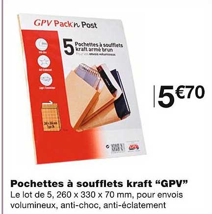 pochettes à soufflets kraft "gpv"