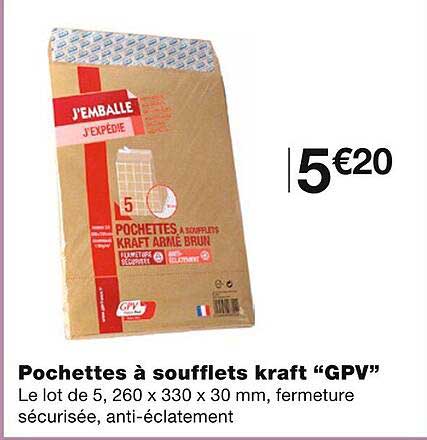 Pochettes à Soufflets Kraft "gpv"