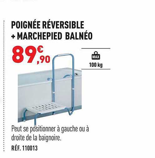 poignée réversible + marchepied balnéo