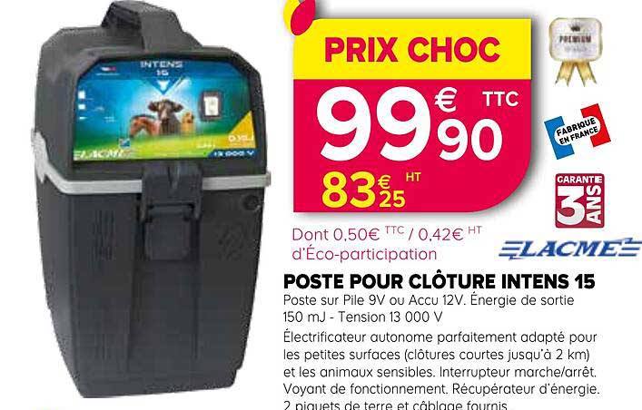 poste pour clôture intens 15 lacme