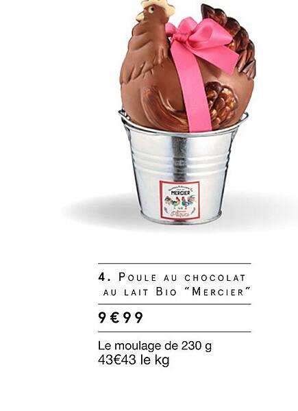poule au chocolat au lait bio "mercier"