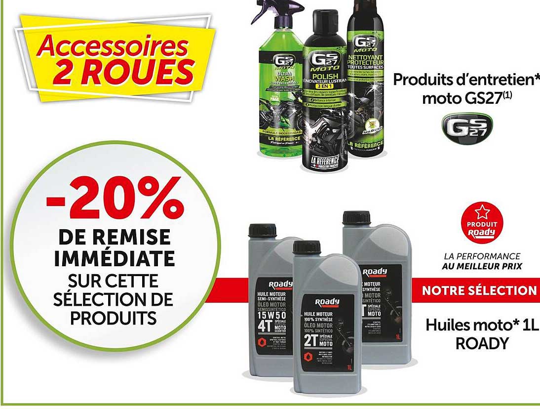 produits d'entretien moto gs27, huiles moto 1l roady