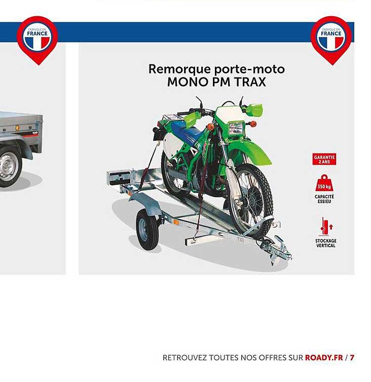 remorque porte-moto mono pm trax