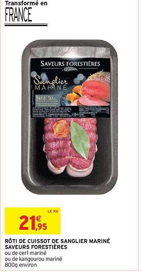 rôti de cuissot de sanglier mariné saveurs forestières