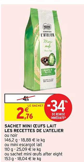 sachet mini oeufs lait les recettes de l'atelier