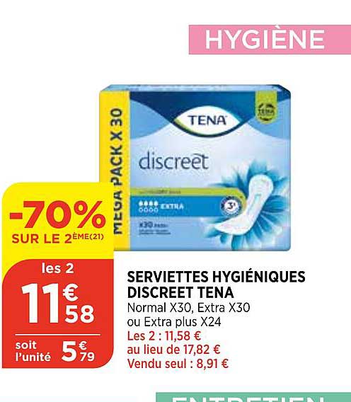 serviettes hygiéniques discreet tena