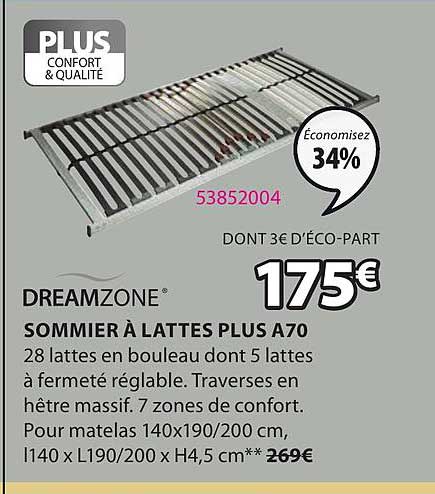 Sommier à Lattes Plus A70 Dreamzone
