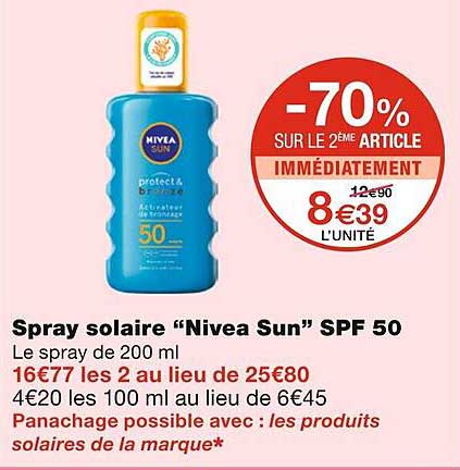 spray solaire "nivea sun" spf 50