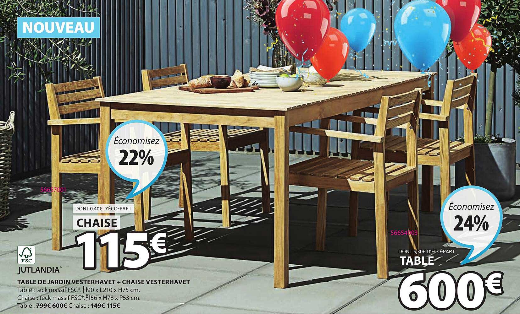Table De Jardin Vesterhavet + Chaise Vesterhavet Jutlandia