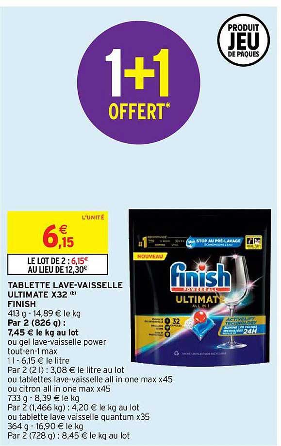 tablette lave-vaisselle ultimate x32 finish