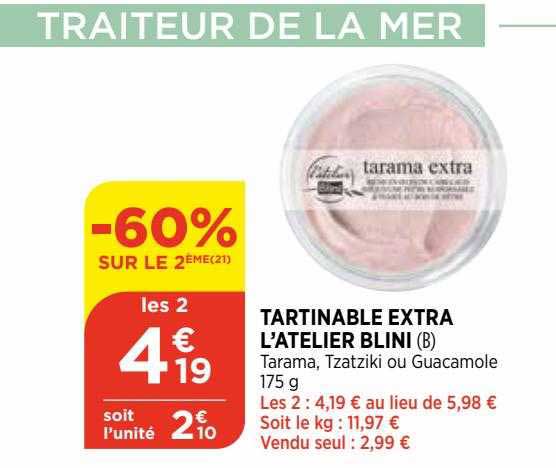 tartinable extra l'atelier blini
