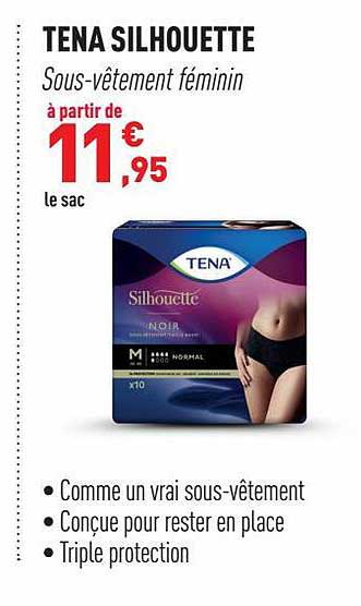 tena silhouette sous-vêtement féminin