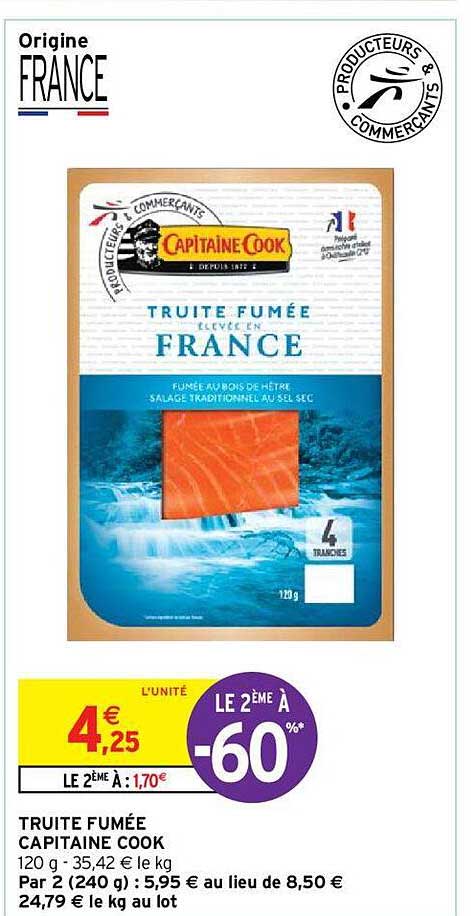 truite fumée capitaine cook