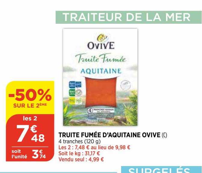 truite fumée d'aquitaine ovive
