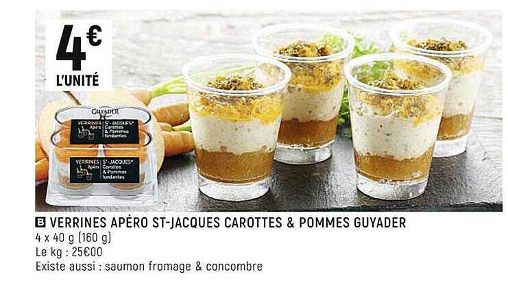 verrines apéro st-jacques carottes & pommes guyader