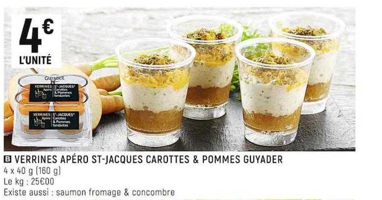 verrines apéro st-jacques carottes & pommes guyader