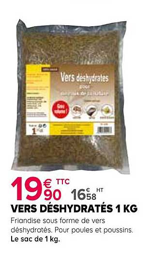 vers déshydratés 1 kg