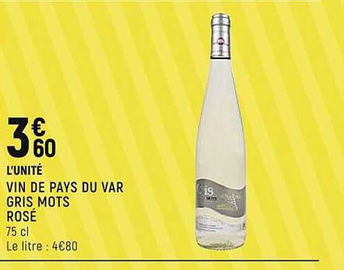 vin de pays du var gris mots rosé