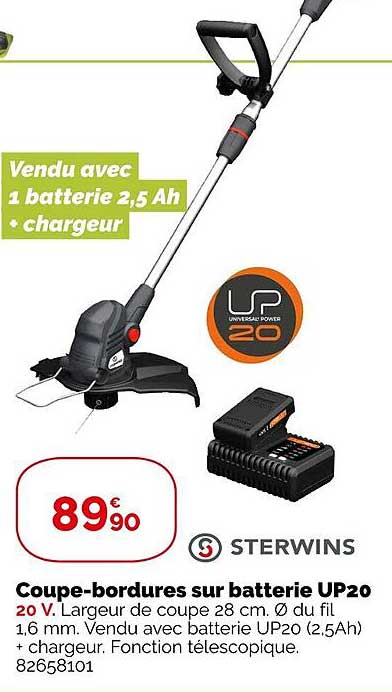 coupe-bordures sur batterie up20 sterwins