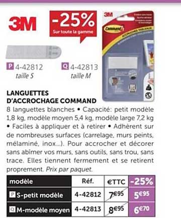 languettes d'accrochage command
