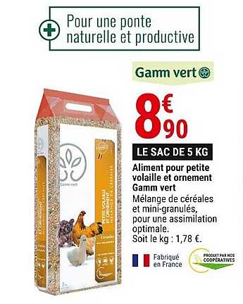 aliment pour petite volaille et ornement gamm vert