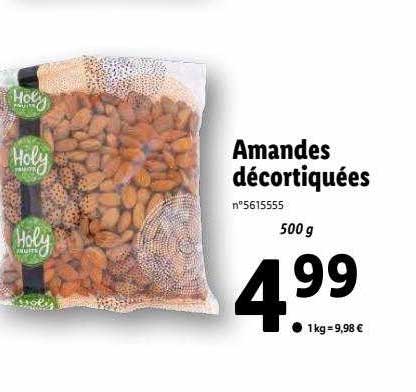 amandes décortiquées holy fruits