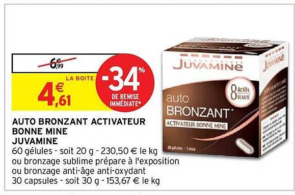 auto bronzant activateur bonne mine juvamine
