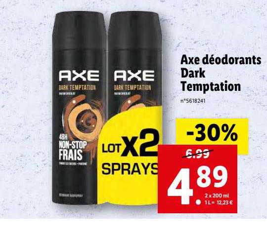 axe déodorants dark temptation
