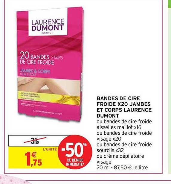 bandes de cire froide x 20 jambes et corps laurence dumont