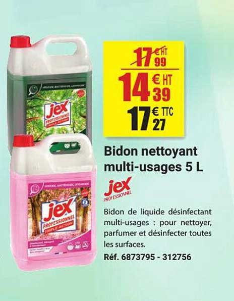 bidon nettoyant multi-usages 5l jex professionnel
