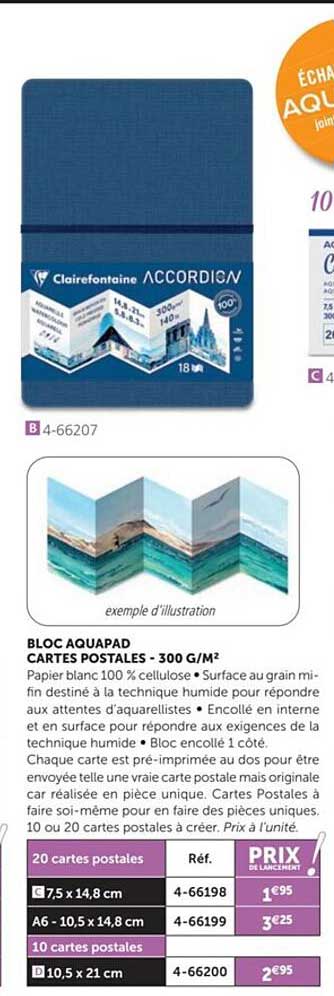 bloc aquapad cartes postales 300 g m2