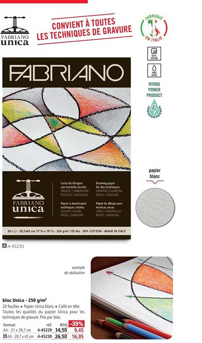 Bloc Unica 250 G M2 Fabriano