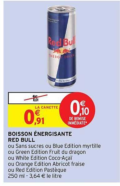 boisson énergisante red bull