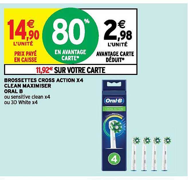 brossettes cross action x4 clean maximiser oral b